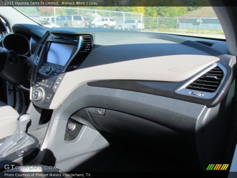 Monaco White / Gray 2015 Hyundai Santa Fe Limited