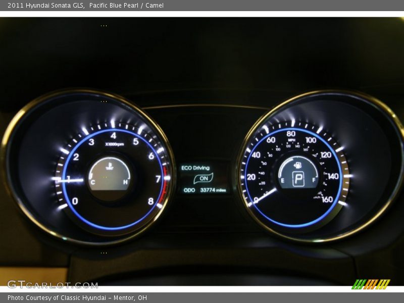 Pacific Blue Pearl / Camel 2011 Hyundai Sonata GLS