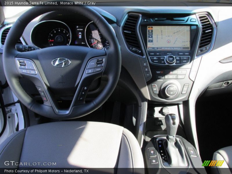 Monaco White / Gray 2015 Hyundai Santa Fe Limited