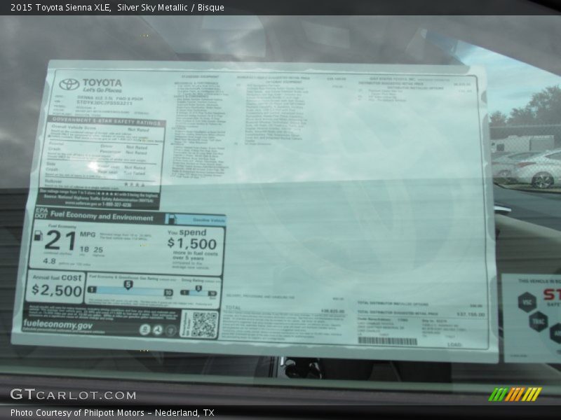 Silver Sky Metallic / Bisque 2015 Toyota Sienna XLE