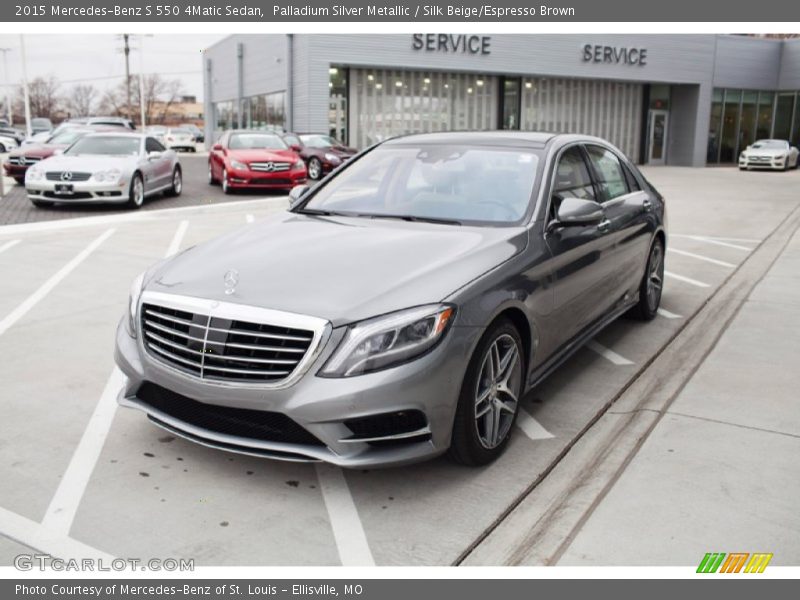 Palladium Silver Metallic / Silk Beige/Espresso Brown 2015 Mercedes-Benz S 550 4Matic Sedan