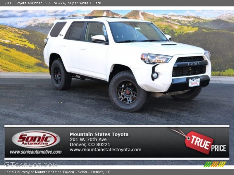 Super White / Black 2015 Toyota 4Runner TRD Pro 4x4