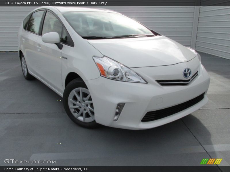 Blizzard White Pearl / Dark Gray 2014 Toyota Prius v Three
