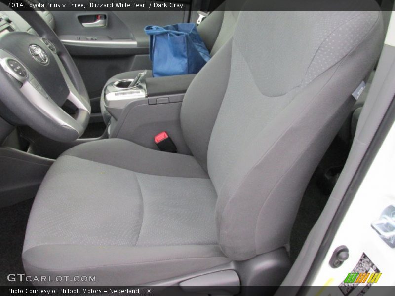 Blizzard White Pearl / Dark Gray 2014 Toyota Prius v Three