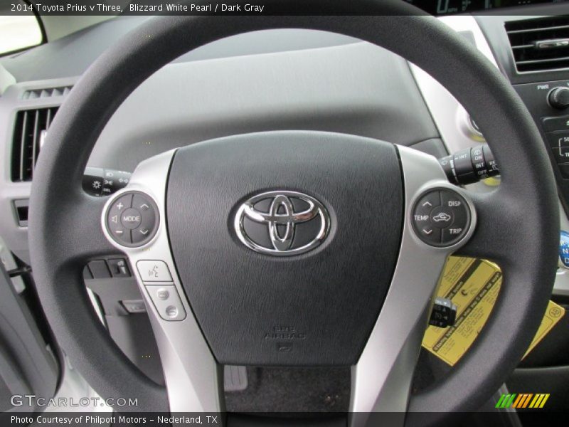 Blizzard White Pearl / Dark Gray 2014 Toyota Prius v Three