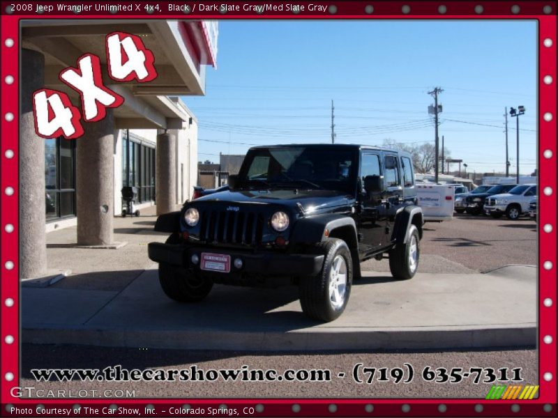 Black / Dark Slate Gray/Med Slate Gray 2008 Jeep Wrangler Unlimited X 4x4