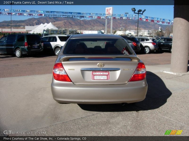 Desert Sand Mica / Taupe 2003 Toyota Camry LE