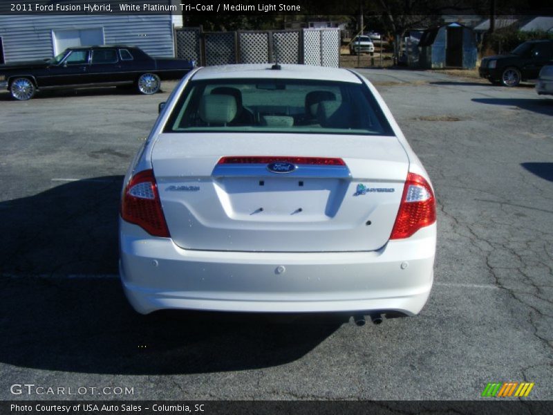 White Platinum Tri-Coat / Medium Light Stone 2011 Ford Fusion Hybrid
