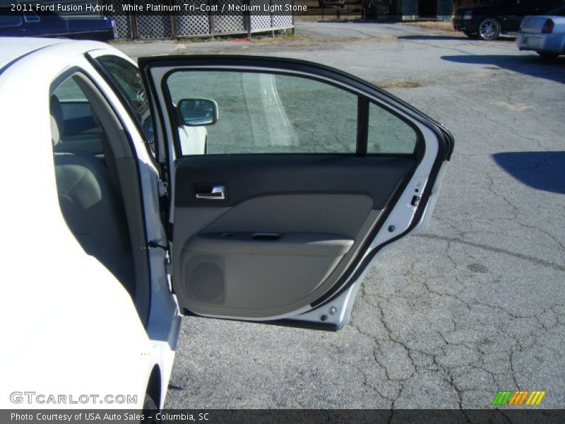 White Platinum Tri-Coat / Medium Light Stone 2011 Ford Fusion Hybrid