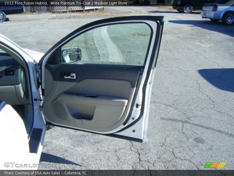 White Platinum Tri-Coat / Medium Light Stone 2011 Ford Fusion Hybrid