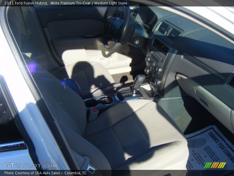 White Platinum Tri-Coat / Medium Light Stone 2011 Ford Fusion Hybrid