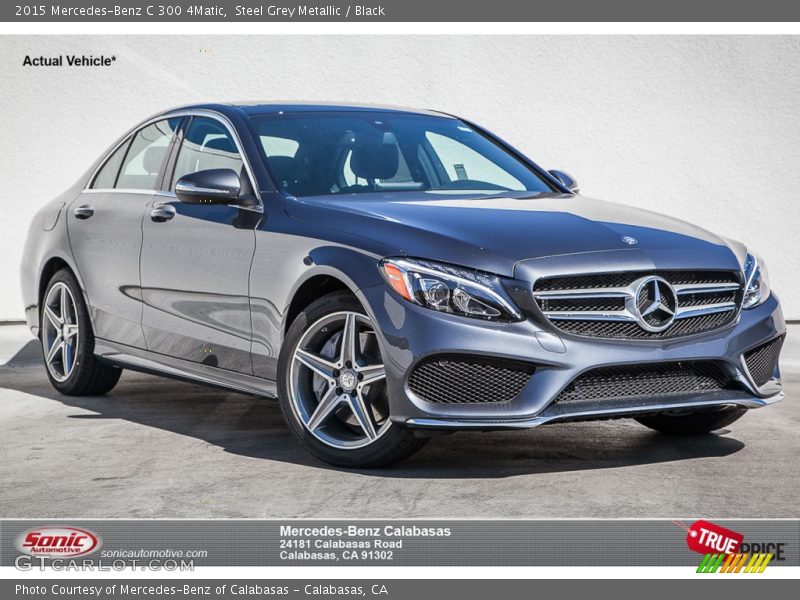 Steel Grey Metallic / Black 2015 Mercedes-Benz C 300 4Matic