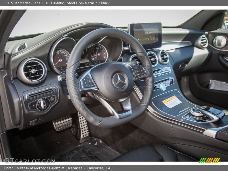 Steel Grey Metallic / Black 2015 Mercedes-Benz C 300 4Matic