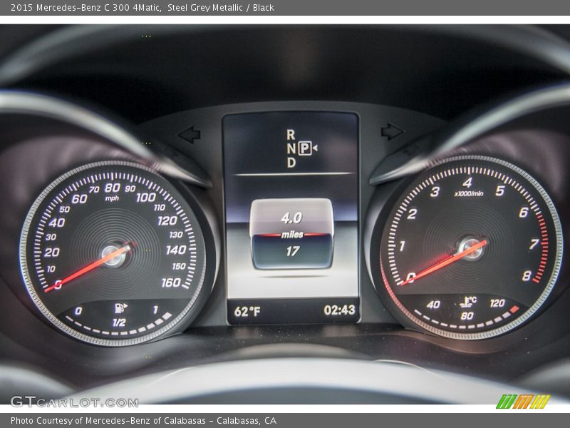 Steel Grey Metallic / Black 2015 Mercedes-Benz C 300 4Matic