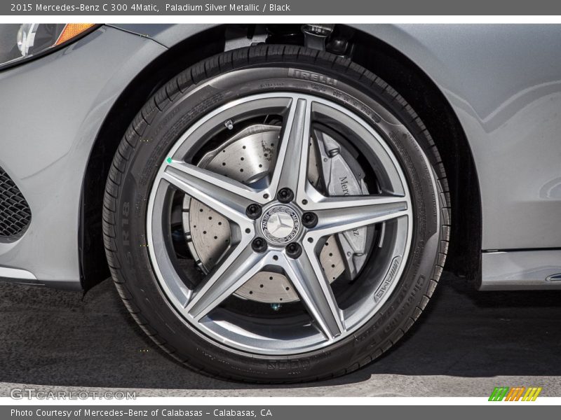 Paladium Silver Metallic / Black 2015 Mercedes-Benz C 300 4Matic
