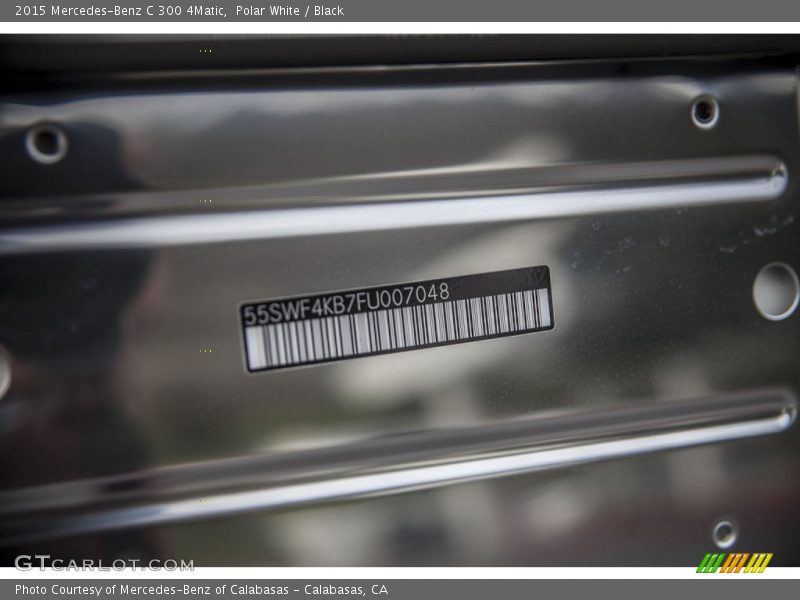 Polar White / Black 2015 Mercedes-Benz C 300 4Matic