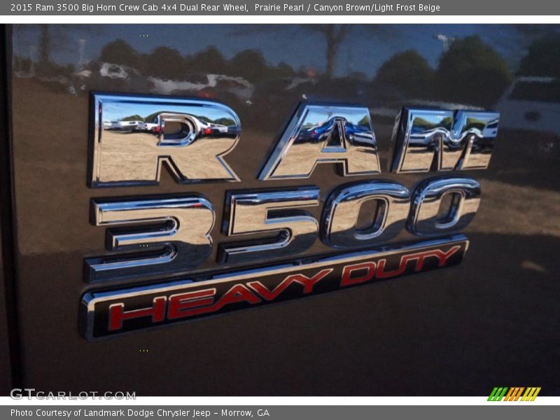 Prairie Pearl / Canyon Brown/Light Frost Beige 2015 Ram 3500 Big Horn Crew Cab 4x4 Dual Rear Wheel