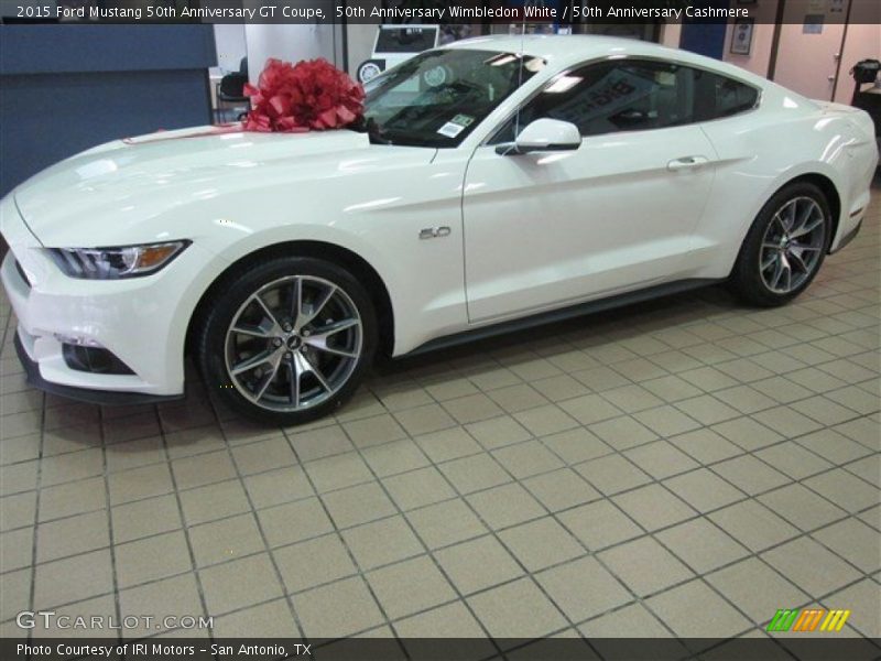 50th Anniversary Wimbledon White / 50th Anniversary Cashmere 2015 Ford Mustang 50th Anniversary GT Coupe