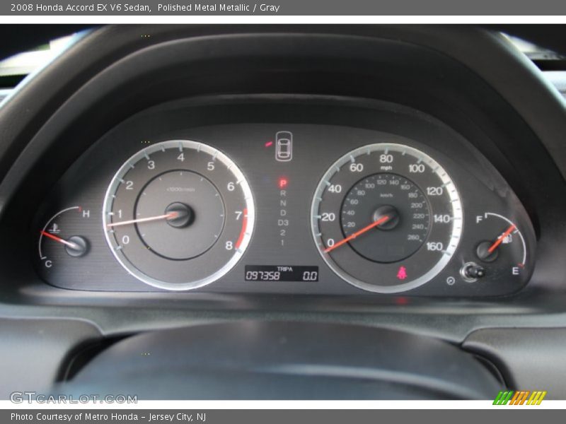 Polished Metal Metallic / Gray 2008 Honda Accord EX V6 Sedan