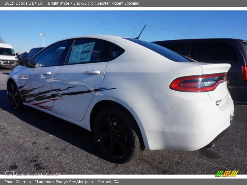 Bright White / Black/Light Tungsten Accent Stitching 2015 Dodge Dart SXT