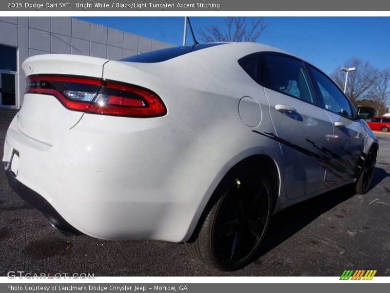 Bright White / Black/Light Tungsten Accent Stitching 2015 Dodge Dart SXT