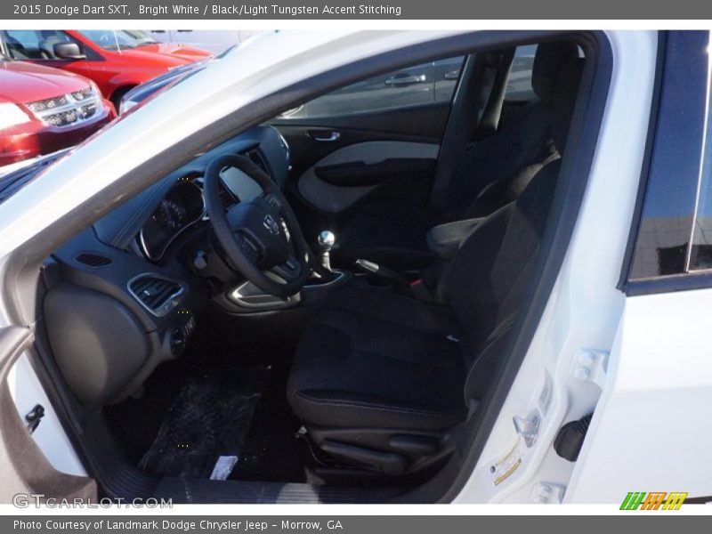Bright White / Black/Light Tungsten Accent Stitching 2015 Dodge Dart SXT
