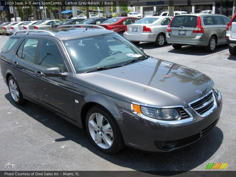 Carbon Gray Metallic / Black 2009 Saab 9-5 Aero SportCombi