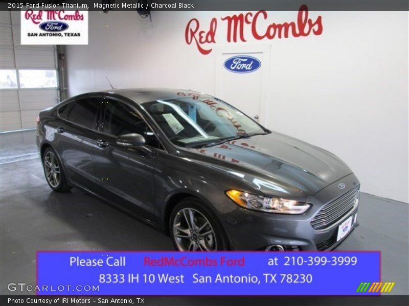 Magnetic Metallic / Charcoal Black 2015 Ford Fusion Titanium