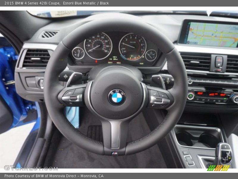 Estoril Blue Metallic / Black 2015 BMW 4 Series 428i Coupe