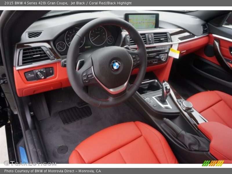  2015 4 Series 428i Gran Coupe Coral Red/Black Highlight Interior