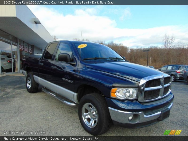 Patriot Blue Pearl / Dark Slate Gray 2003 Dodge Ram 1500 SLT Quad Cab 4x4