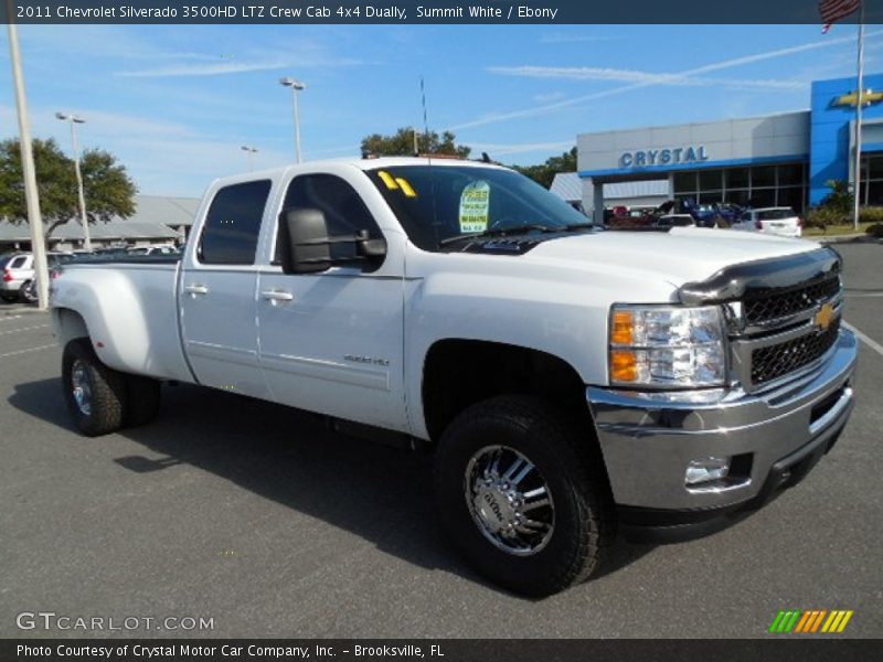 Summit White / Ebony 2011 Chevrolet Silverado 3500HD LTZ Crew Cab 4x4 Dually