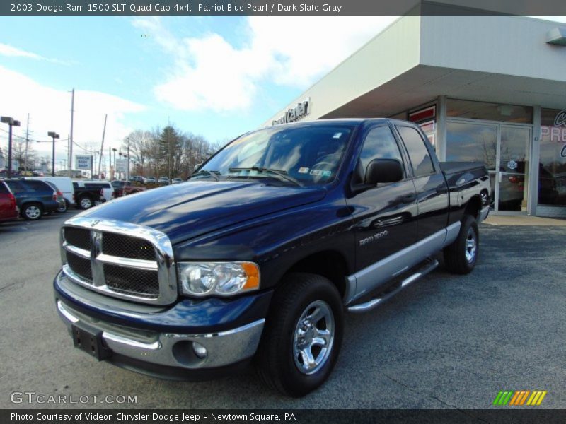 Patriot Blue Pearl / Dark Slate Gray 2003 Dodge Ram 1500 SLT Quad Cab 4x4