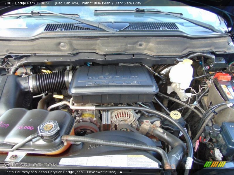 Patriot Blue Pearl / Dark Slate Gray 2003 Dodge Ram 1500 SLT Quad Cab 4x4