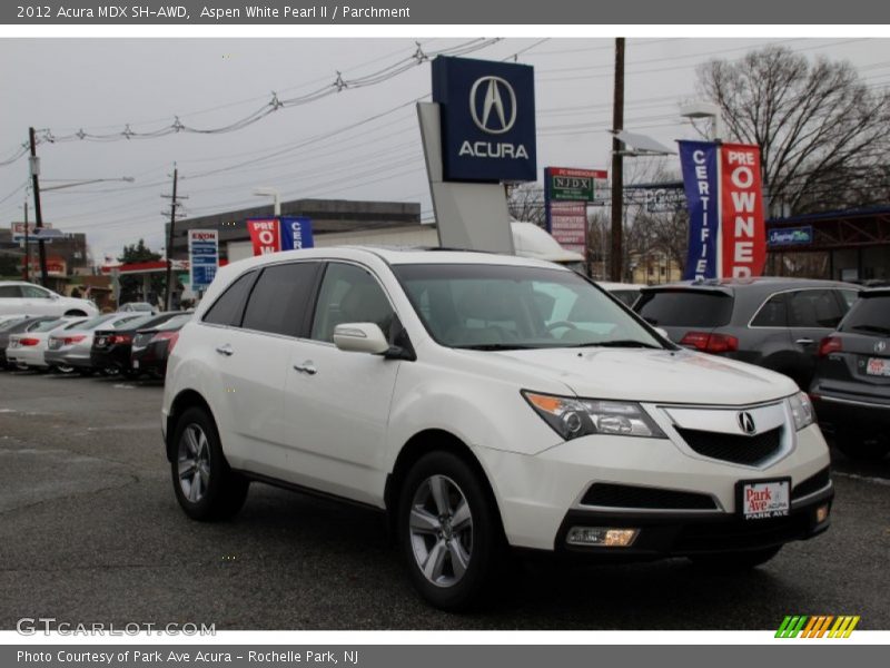 Aspen White Pearl II / Parchment 2012 Acura MDX SH-AWD