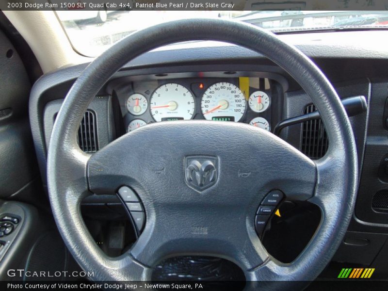 Patriot Blue Pearl / Dark Slate Gray 2003 Dodge Ram 1500 SLT Quad Cab 4x4