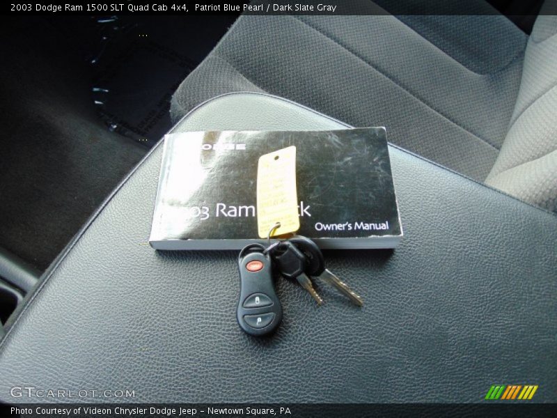 Patriot Blue Pearl / Dark Slate Gray 2003 Dodge Ram 1500 SLT Quad Cab 4x4