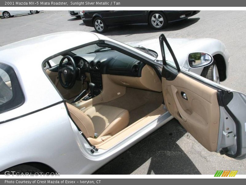 Sunlight Silver Metallic / Tan 2001 Mazda MX-5 Miata Roadster