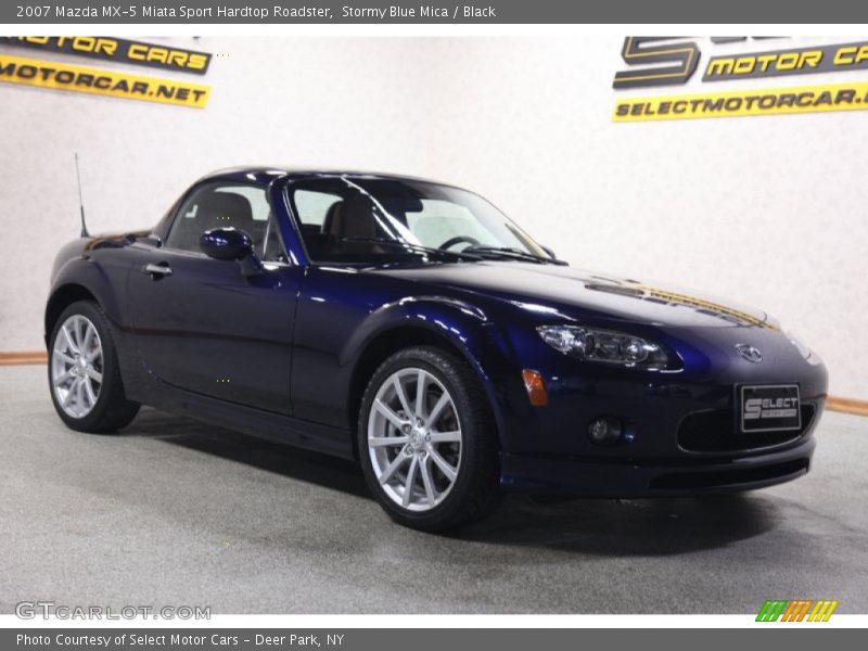 Stormy Blue Mica / Black 2007 Mazda MX-5 Miata Sport Hardtop Roadster