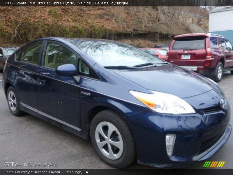 Nautical Blue Metallic / Bisque 2012 Toyota Prius 3rd Gen Three Hybrid