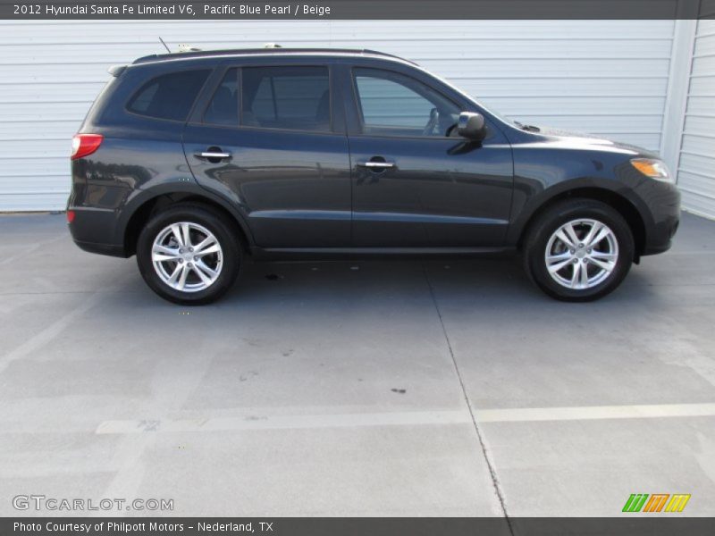 Pacific Blue Pearl / Beige 2012 Hyundai Santa Fe Limited V6
