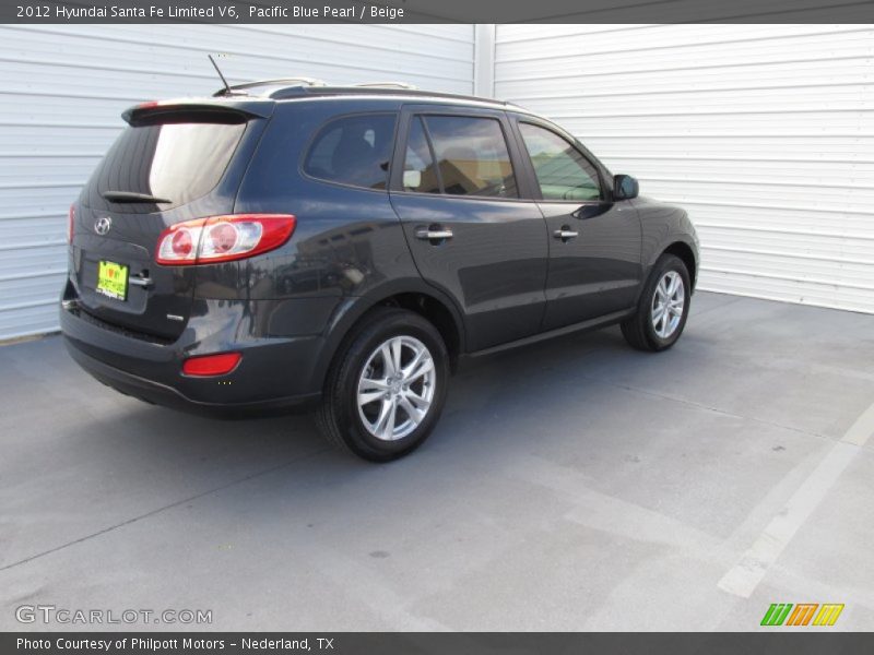 Pacific Blue Pearl / Beige 2012 Hyundai Santa Fe Limited V6