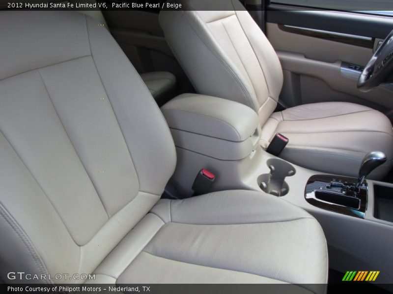 Pacific Blue Pearl / Beige 2012 Hyundai Santa Fe Limited V6