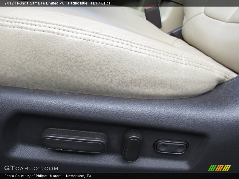 Pacific Blue Pearl / Beige 2012 Hyundai Santa Fe Limited V6