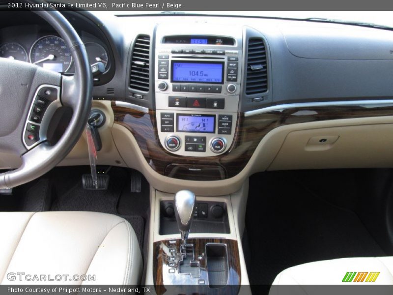 Pacific Blue Pearl / Beige 2012 Hyundai Santa Fe Limited V6