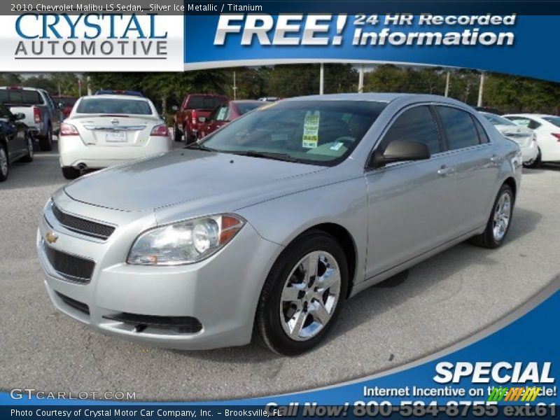 Silver Ice Metallic / Titanium 2010 Chevrolet Malibu LS Sedan
