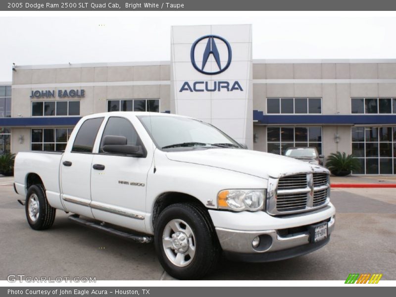 Bright White / Taupe 2005 Dodge Ram 2500 SLT Quad Cab