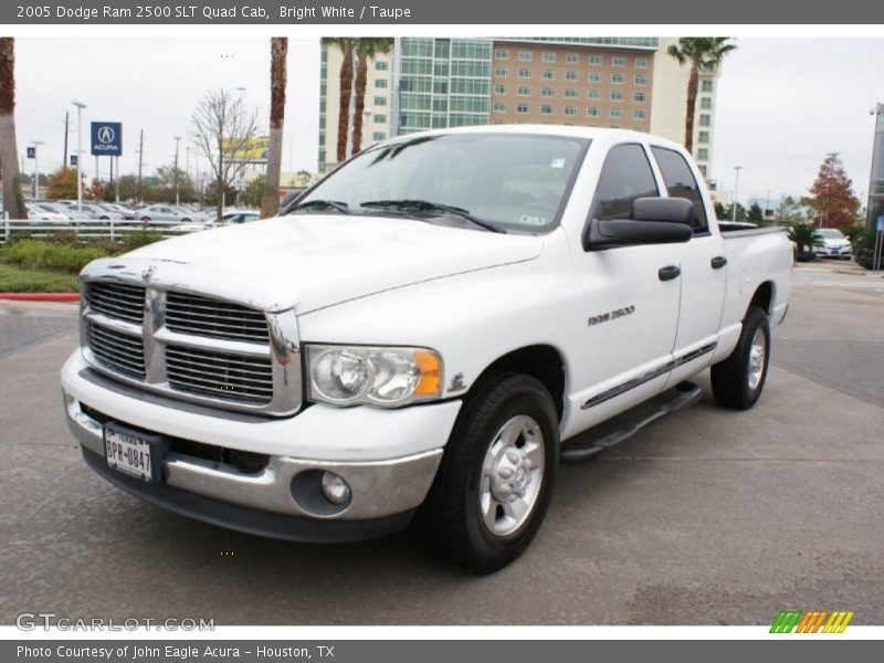 Bright White / Taupe 2005 Dodge Ram 2500 SLT Quad Cab