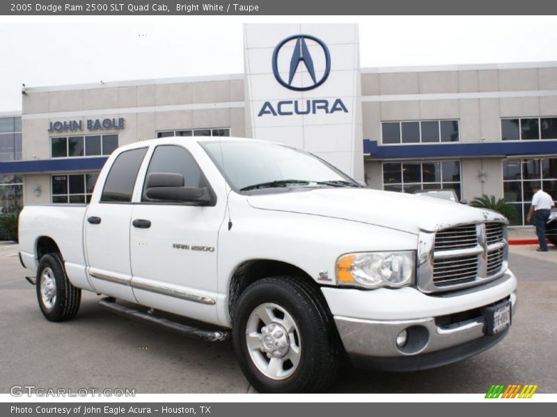 Bright White / Taupe 2005 Dodge Ram 2500 SLT Quad Cab