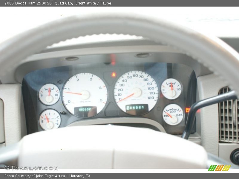 Bright White / Taupe 2005 Dodge Ram 2500 SLT Quad Cab